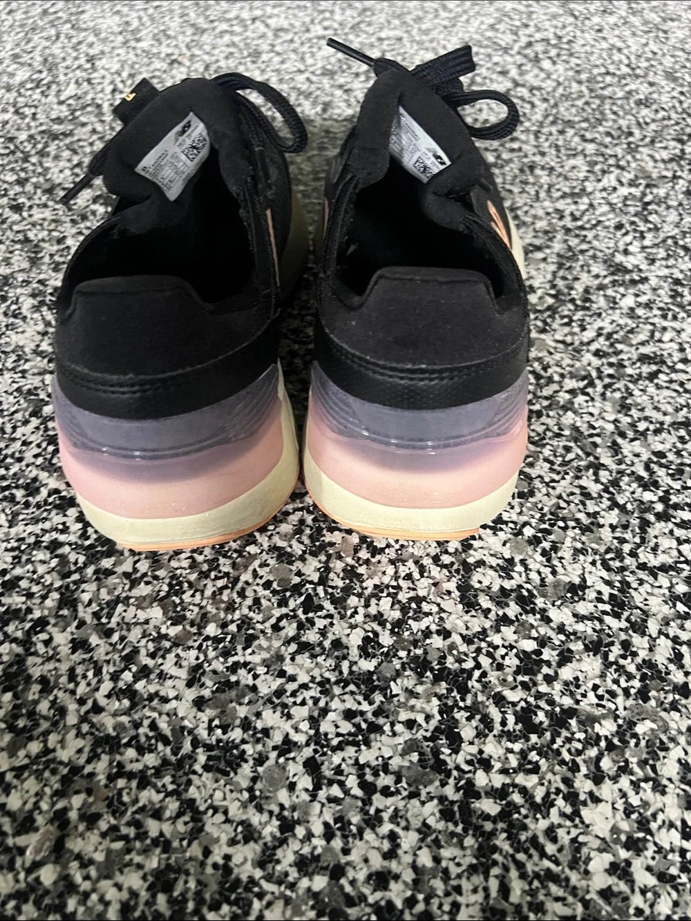New Balance Women's Black with Peach Accent Athletic Shoes